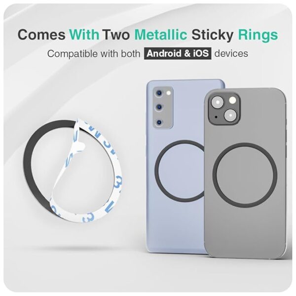 Onelap MagHold™ 1 (with 2 Magsafe Phone Sticky Rings) - Universal Magnetic Car Phone Holder | AC Vents | Android or iOS Devices | 360 Degree Rotation | Strong Magnetic Grip - Image 3