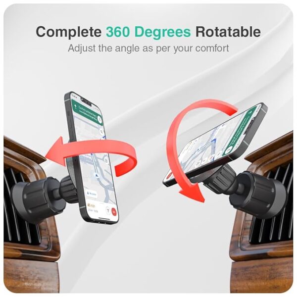 Onelap MagHold™ 1 (with 2 Magsafe Phone Sticky Rings) - Universal Magnetic Car Phone Holder | AC Vents | Android or iOS Devices | 360 Degree Rotation | Strong Magnetic Grip - Image 4